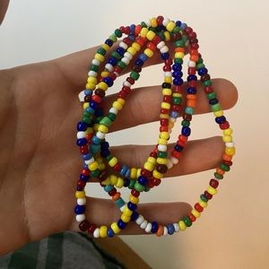 4 for $25 NWOT COLOR BEADED NECKLESS/WRAP BRACELET